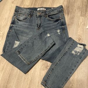 Almost famous high rise ripped skinny jeans